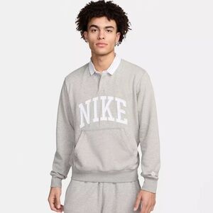 Men’s Nike Club Fleece Long-Sleeve Fleece Polo Shirt